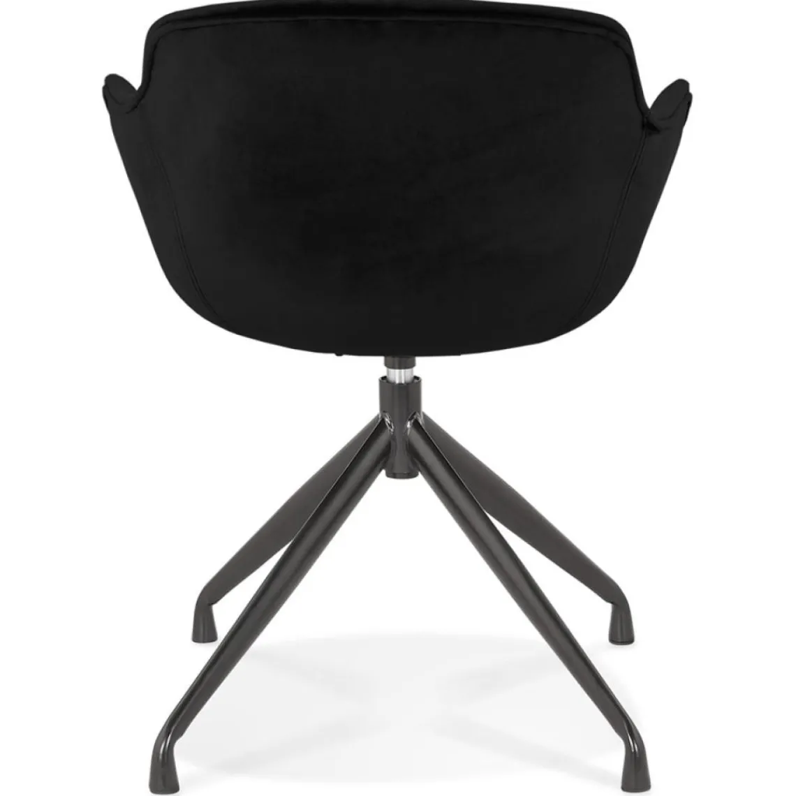 ALTEREGO Chaise design avec accoudoirs 'GRAPIN' en velours noir New