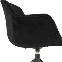 ALTEREGO Chaise design avec accoudoirs 'GRAPIN' en velours noir New