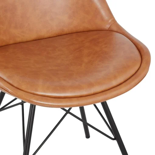 ALTEREGO Chaise design 'BRAVO' en matière synthétique brune et pieds en métal noir Online