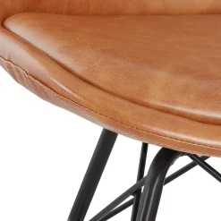 ALTEREGO Chaise design 'BRAVO' en matière synthétique brune et pieds en métal noir Online