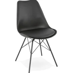 ALTEREGO Chaise design 'BYBLOS' noire style industriel Discount