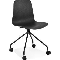 ALTEREGO Chaise design de bureau 'EVORA' noire sur roulettes Online