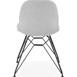 ALTEREGO Chaise design 'DECLIK' grise claire avec pieds en métal noir Online