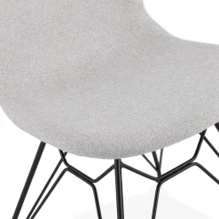 ALTEREGO Chaise design 'DECLIK' grise claire avec pieds en métal noir Online