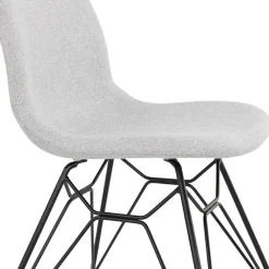 ALTEREGO Chaise design 'DECLIK' grise claire avec pieds en métal noir Online