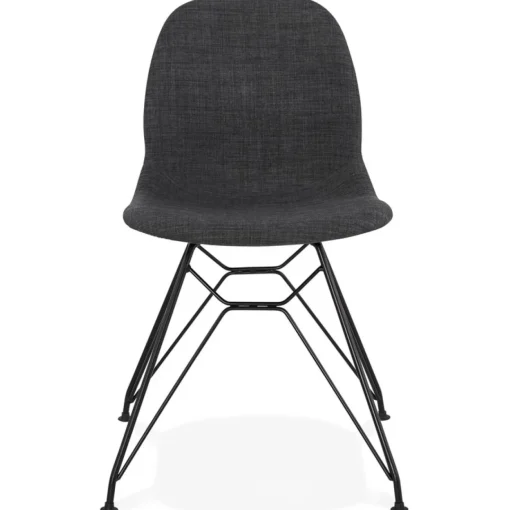 ALTEREGO Chaise design 'DECLIK' gris foncé avec pieds en métal noir Discount