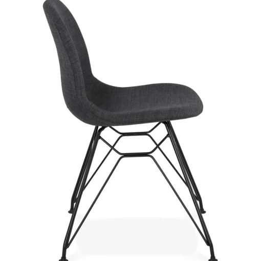 ALTEREGO Chaise design 'DECLIK' gris foncé avec pieds en métal noir Discount