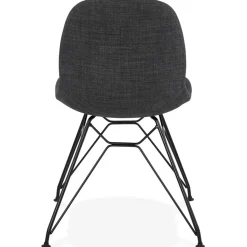 ALTEREGO Chaise design 'DECLIK' gris foncé avec pieds en métal noir Discount