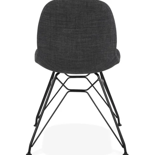 ALTEREGO Chaise design 'DECLIK' gris foncé avec pieds en métal noir Discount