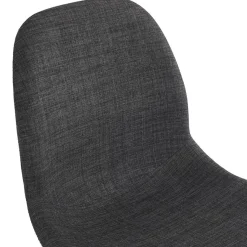 ALTEREGO Chaise design 'DECLIK' gris foncé avec pieds en métal noir Discount