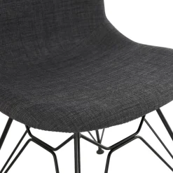 ALTEREGO Chaise design 'DECLIK' gris foncé avec pieds en métal noir Discount