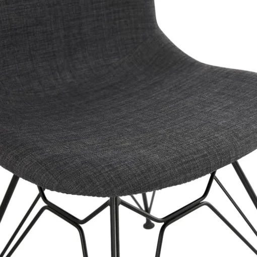 ALTEREGO Chaise design 'DECLIK' gris foncé avec pieds en métal noir Discount