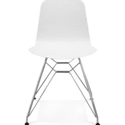 ALTEREGO Chaise design 'GAUDY' blanche avec pied en métal chromé Sale