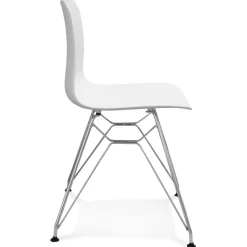 ALTEREGO Chaise design 'GAUDY' blanche avec pied en métal chromé Sale
