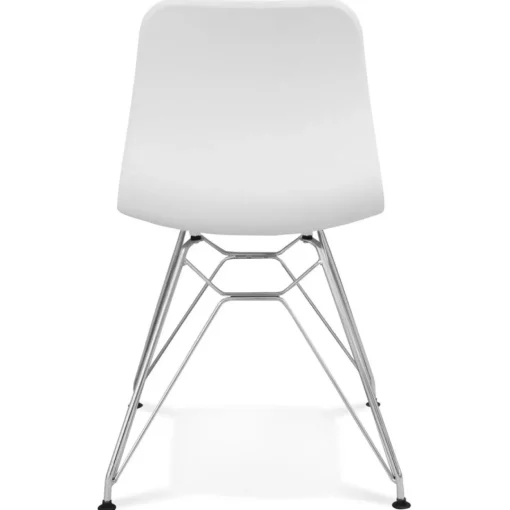 ALTEREGO Chaise design 'GAUDY' blanche avec pied en métal chromé Sale