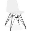 ALTEREGO Chaise design 'GAUDY' blanche style industriel avec pied en métal noir Sale