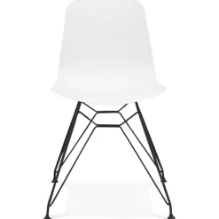 ALTEREGO Chaise design 'GAUDY' blanche style industriel avec pied en métal noir Sale
