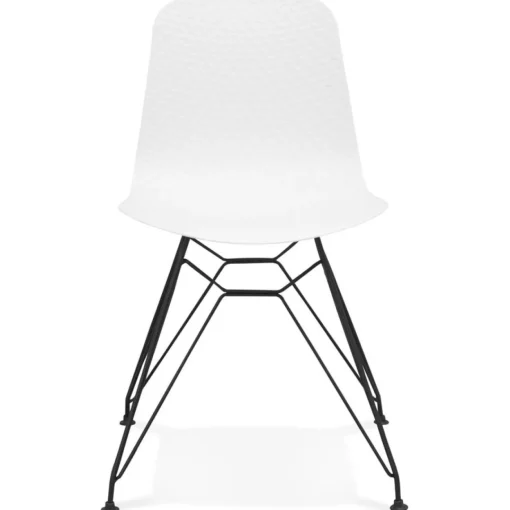ALTEREGO Chaise design 'GAUDY' blanche style industriel avec pied en métal noir Sale