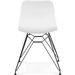 ALTEREGO Chaise design 'GAUDY' blanche style industriel avec pied en métal noir Sale