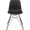 ALTEREGO Chaise design 'GAUDY' noire style industriel avec pied en métal noir Discount