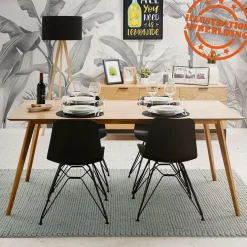 ALTEREGO Chaise design 'GAUDY' noire style industriel avec pied en métal noir Discount