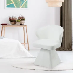 3S. x Home Chaise design grand confort Statik Tissu Crème New