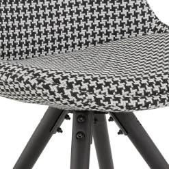 ALTEREGO Chaise design 'HAMILTON' en tissu pied de poule et pieds en bois noir Discount
