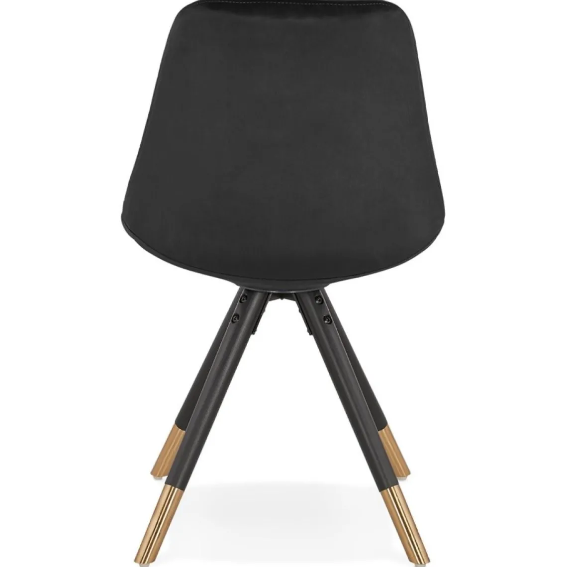 ALTEREGO Chaise design 'HAMILTON' en velours noir et pieds en bois noir Discount