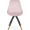 ALTEREGO Chaise design 'HAMILTON' en velours rose et pieds en bois noir New