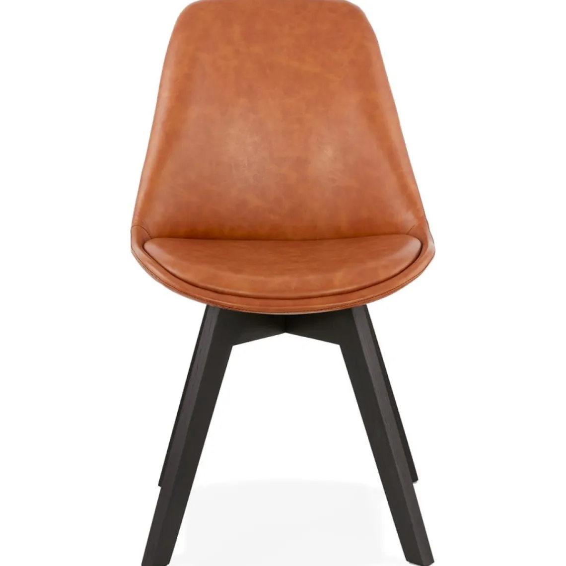 ALTEREGO Chaise design 'NIAGARA' brune avec pieds en bois noir Clearance