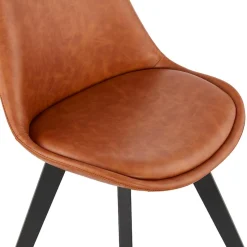 ALTEREGO Chaise design 'NIAGARA' brune avec pieds en bois noir Clearance