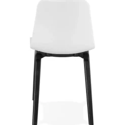 ALTEREGO Chaise design 'PACIFIK' blanche avec pieds en bois noir Online