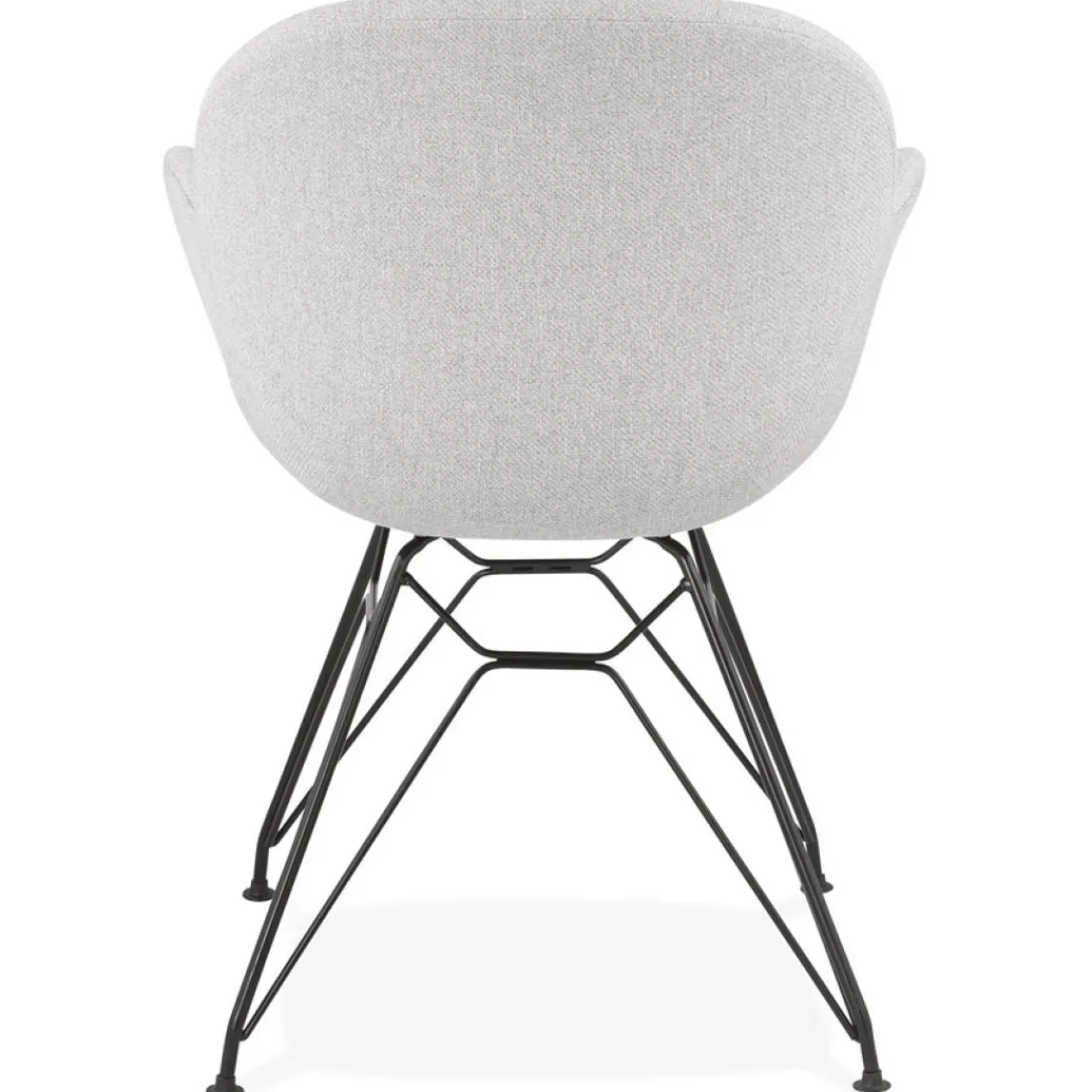 ALTEREGO Chaise design 'PLANET' en tissu gris clair avec pieds en métal noir Discount