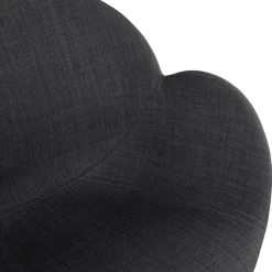 ALTEREGO Chaise design 'PLANET' en tissu gris foncé avec pieds en métal noir Outlet