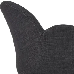 ALTEREGO Chaise design 'PLANET' en tissu gris foncé avec pieds en métal noir Outlet