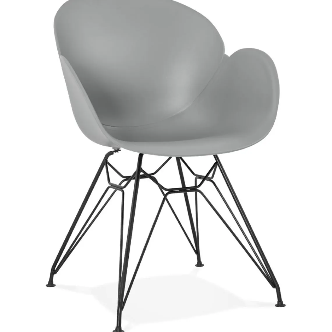 ALTEREGO Chaise design 'SATELIT' grise style industriel avec pieds en métal noir Clearance