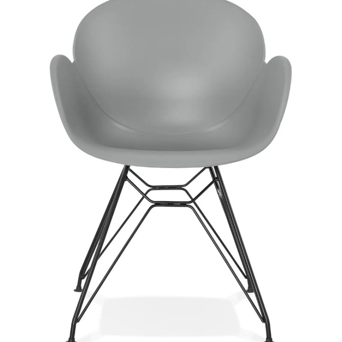 ALTEREGO Chaise design 'SATELIT' grise style industriel avec pieds en métal noir Clearance