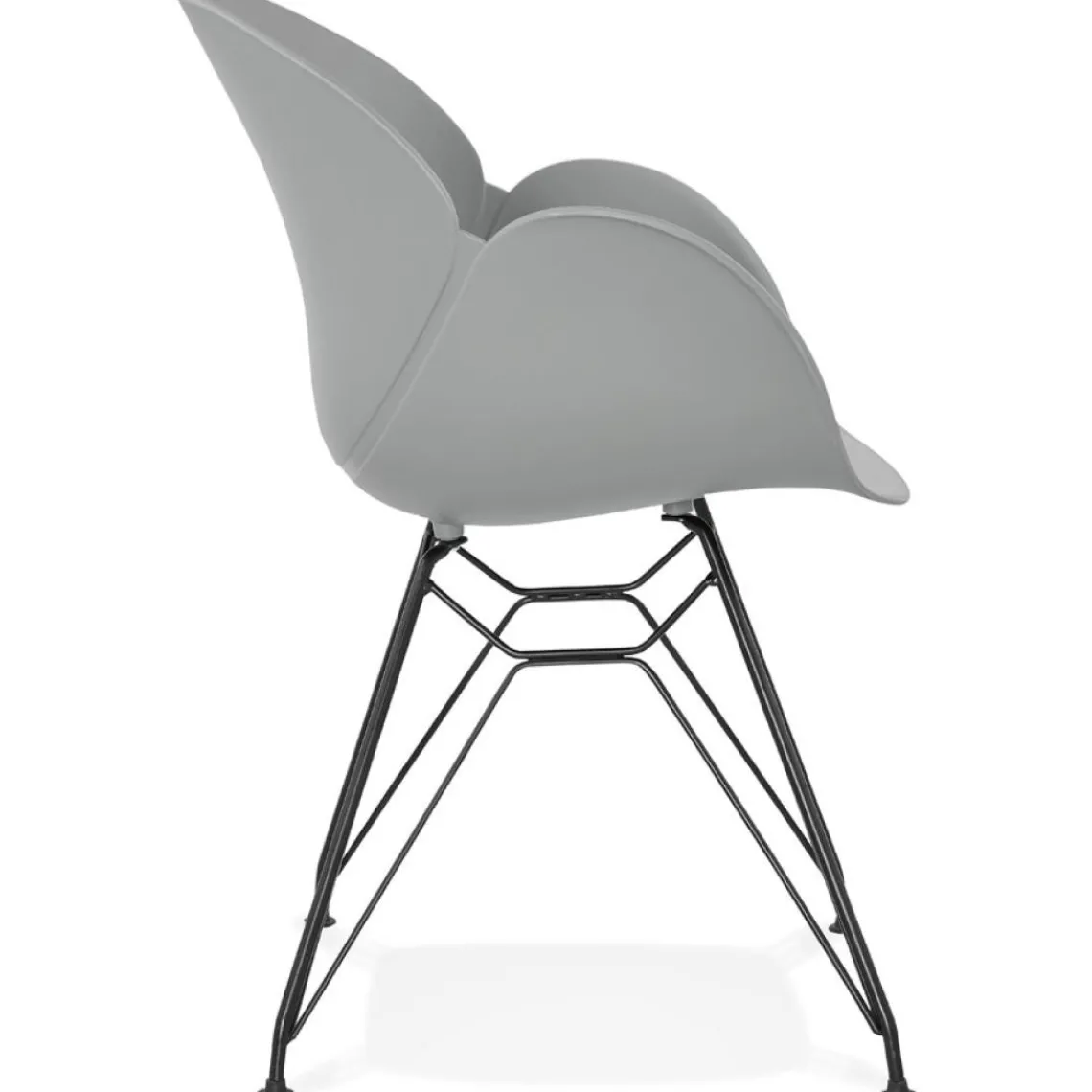 ALTEREGO Chaise design 'SATELIT' grise style industriel avec pieds en métal noir Clearance