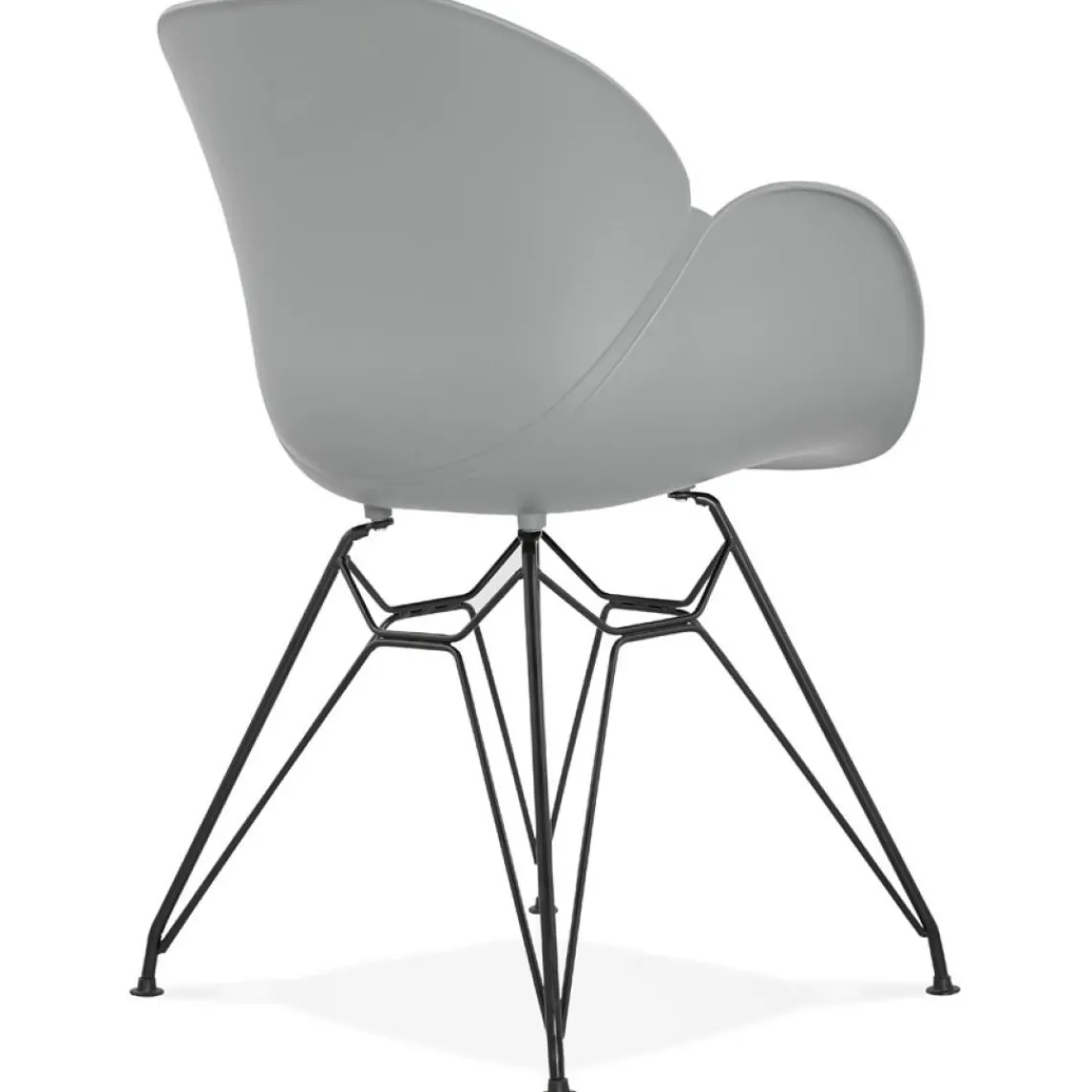 ALTEREGO Chaise design 'SATELIT' grise style industriel avec pieds en métal noir Clearance