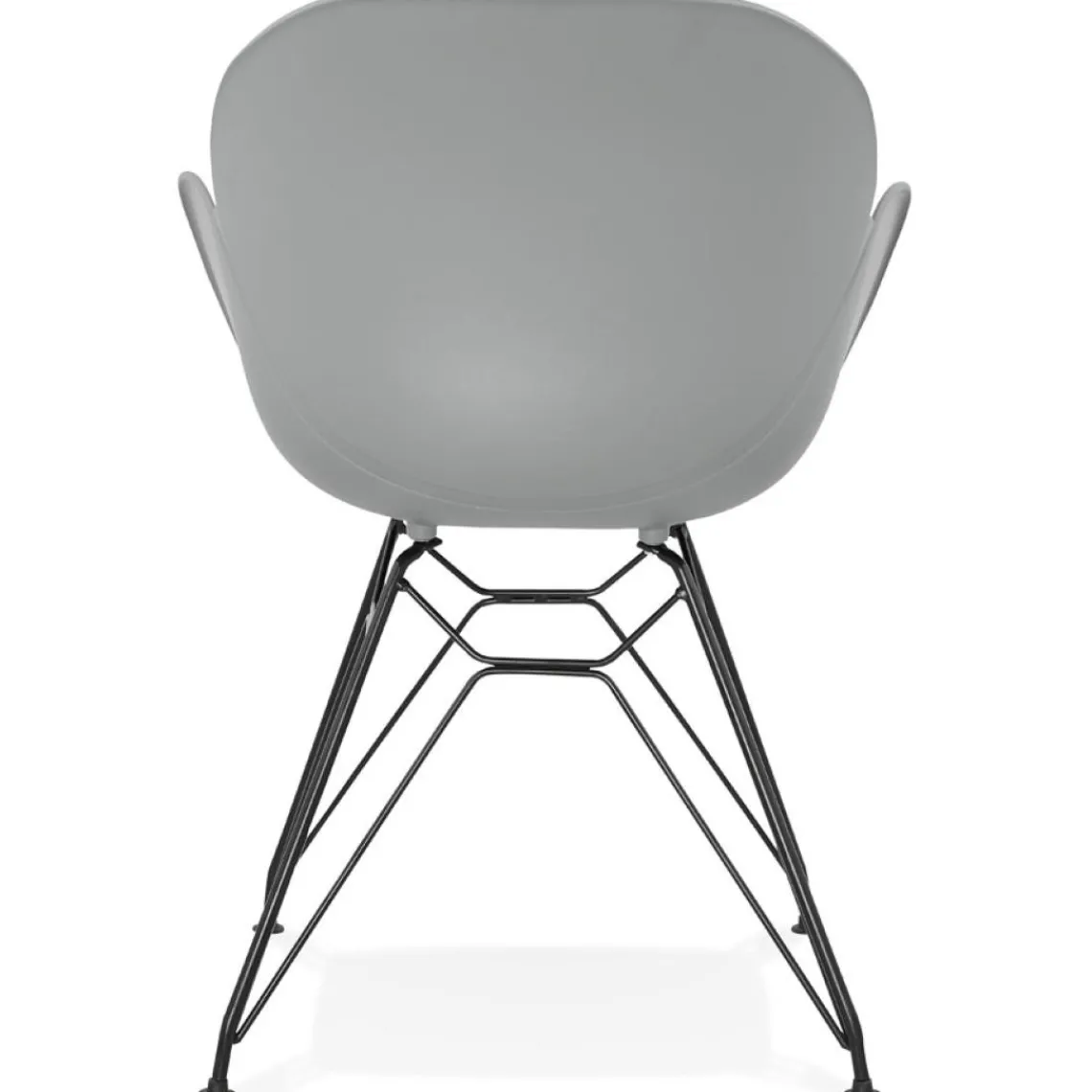 ALTEREGO Chaise design 'SATELIT' grise style industriel avec pieds en métal noir Clearance