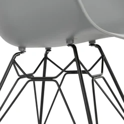 ALTEREGO Chaise design 'SATELIT' grise style industriel avec pieds en métal noir Clearance