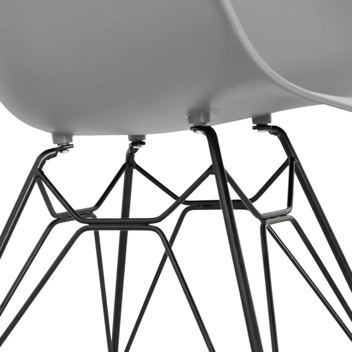 ALTEREGO Chaise design 'SATELIT' grise style industriel avec pieds en métal noir Clearance