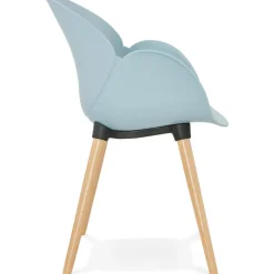 ALTEREGO Chaise design scandinave 'PICATA' bleue avec pieds en bois Discount