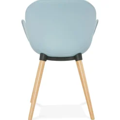 ALTEREGO Chaise design scandinave 'PICATA' bleue avec pieds en bois Discount