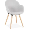 ALTEREGO Chaise design scandinave 'TAPIOCA' en tissu gris clair Hot