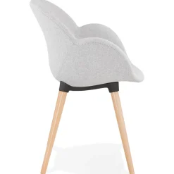 ALTEREGO Chaise design scandinave 'TAPIOCA' en tissu gris clair Hot