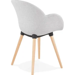 ALTEREGO Chaise design scandinave 'TAPIOCA' en tissu gris clair Hot