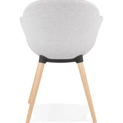 ALTEREGO Chaise design scandinave 'TAPIOCA' en tissu gris clair Hot