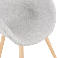 ALTEREGO Chaise design scandinave 'TAPIOCA' en tissu gris clair Hot