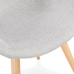 ALTEREGO Chaise design scandinave 'TAPIOCA' en tissu gris clair Hot
